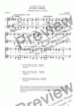 page one of CAROL - ’ECHO CAROL’ arranged for SSAA a cappella