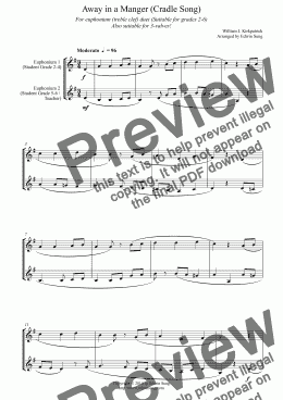 page one of Away in a Manger (Cradle Song) (for euphonium duet (Bb treble, 3 or 4 valved), suitable for grades 2-6)