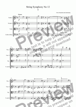 page one of String Symphony No 12 1st Movement