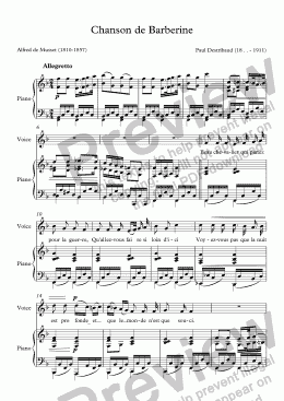 page one of Chanson de Barberine (P. Destribaud / Musset)