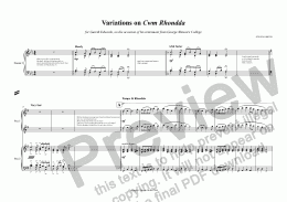 page one of Variations on Cwm Rhondda (1 piano, 12 hands)