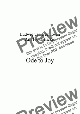 page one of Ode to Joy