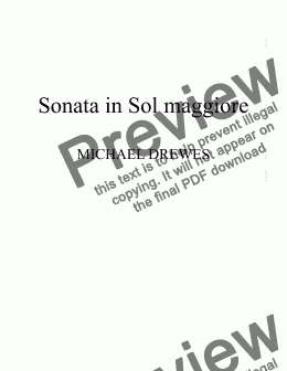 page one of Sonata in Sol maggiore