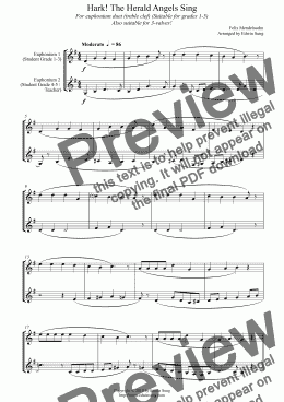 page one of Hark! The Herald Angels Sing (for euphonium duet(Bb treble, 3 or 4 valved), suitable for grades 1-5) (14BEUDU18)