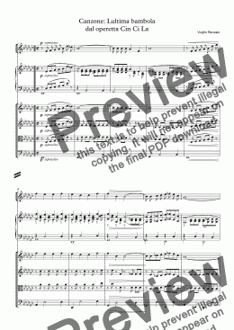 page one of Canzone: Lultima bambola dal operetta Cin Ci La