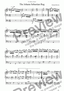 page one of The Johann Sebastian Rag