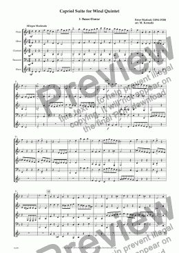 page one of Capriol Suite for Wind Quintet