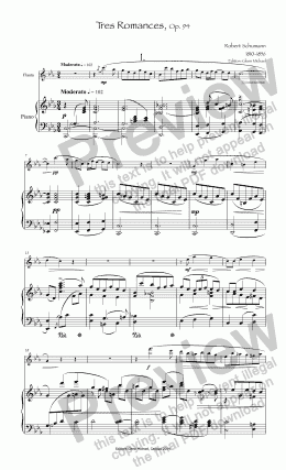 page one of Schumann, Romances for flute & piano Op. 94  