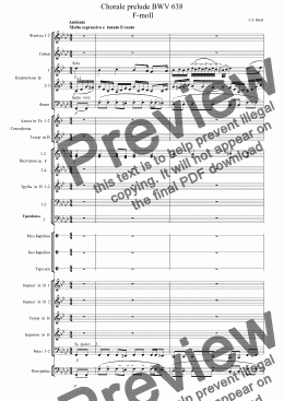 page one of Chorale prelude BWV 638  F-moll