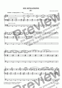 page one of SIX SENSATIONS IV* see under ORGAN - 3-Man. & Ped.