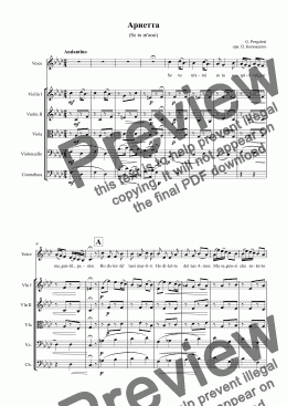 page one of Se tu m’ami (Arietta, Pergolesi)