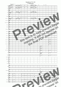 page one of Symphony No 100 3rd movement Burlesque