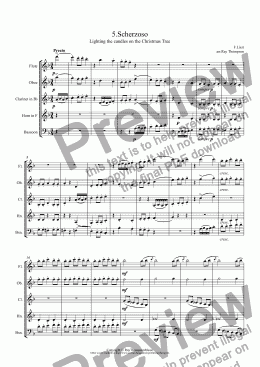 page one of Liszt: Weihnachtsbaum (Christmas Tree Suite) No.5.Scherzoso (lighting the candles on the Christmas Tree) arr.wind quintet