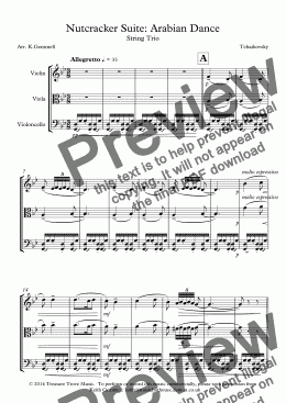 page one of Nutcracker Suite: Arabian Dance - String Trio