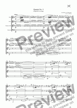 page one of Dittersdorf Quartet No. 5