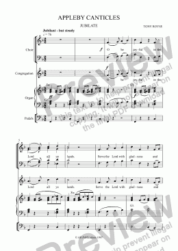 page one of Jubilate Deo for Choir, Congregation & Keyboard
