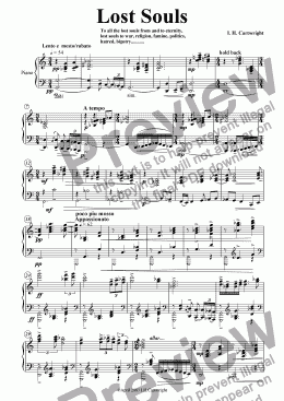 Lost Souls Piano Download Sheet Music Pdf File