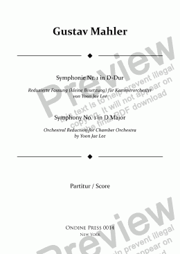 page one of Symphony No. 1 in D Major - Full Score