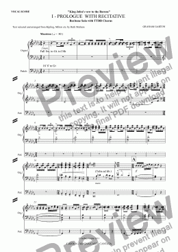 page one of MAGNA CARTA CANTATA with ORGAN acc. No.1 - PROLOGUE  WITH RECITATIVE