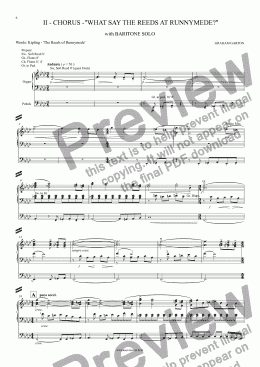 page one of MAGNA CARTA CANTATA with ORGAN acc. No.2 - CHORUS -"WHAT SAY THE REEDS AT RUNNYMEDE?" Vocal Score