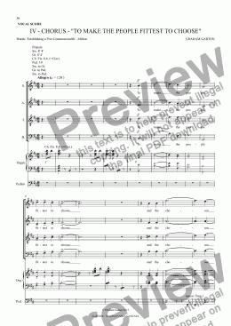 page one of MAGNA CARTA CANTATA with ORGAN acc. No.4 - CHORUS - "TO MAKE THE PEOPLE FITTEST TO CHOOSE"