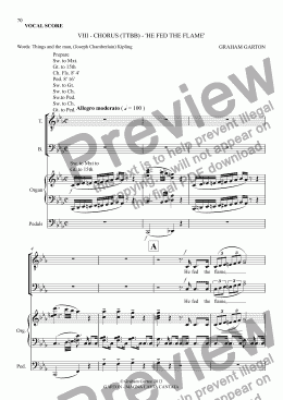 page one of MAGNA CARTA CANTATA with ORGAN acc. No.8 - CHORUS (TTBB) - ’HE FED THE FLAME’ Vocal Score