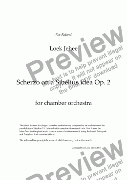 page one of Scherzo on a a Sibelius idea Op. 2 for chamber orchestra