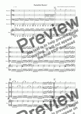 page one of Pachelbel Rocks! for Bassoon Quartet