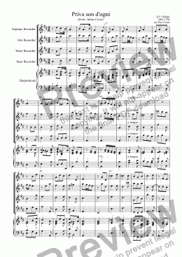 page one of Priva son d’ogni (Händel)