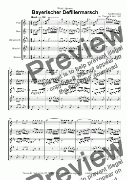 page one of Bayerischer Defiliermarsch - Wind Quintet