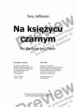 page one of Na księżycu czarnym / Dark moon