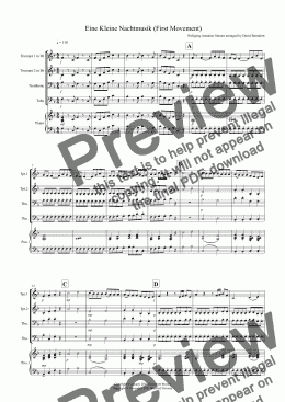 page one of Eine Kleine Nachtmusik (1st Movement) for Brass Quartet
