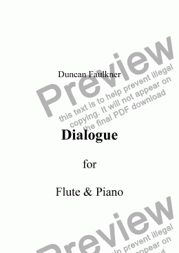 page one of Dialogue for Flute & Piano