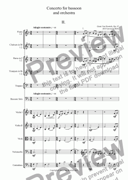 page one of Concerto for bassoon and orchestra, Op. 67 - II. Adagio sostenuto