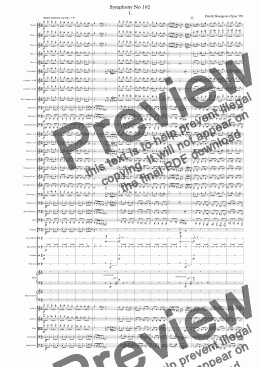 page one of Symphony No 102 1st movt.