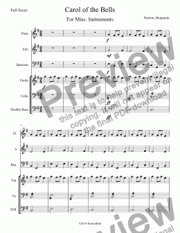 page one of Carol of the Bells