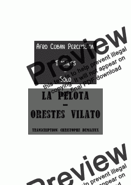 page one of Orestes Vilato - La Pelota - Solo Timbal