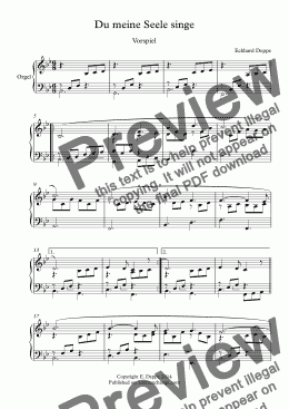 page one of ’Du meine Seele singe’ Choral Vorspiel (2) 