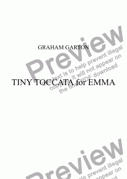 page one of PIANO MUSIC - TINY TOCCATA for EMMA No.2 of Ten Tiny Toccatas