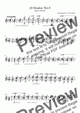 page one of 20 Etudes: No.9