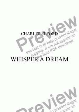 page one of WHISPER A DREAM