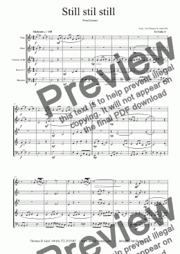 page one of Still Still Still - Christmas song - Wind Quintet