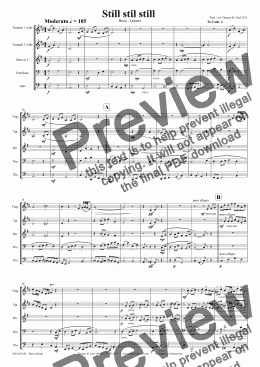 page one of Still Still Still - Christmas song - Brass Quintet