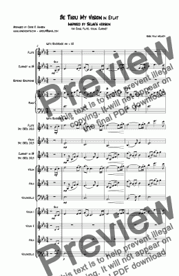 page one of Be Thou My Vision in E flat Inspired by Selah’s version for Cong. Flute, Violin, Clarinet