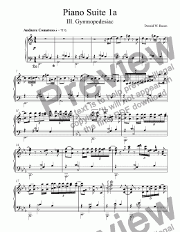 page one of Piano Suite 1a - III. Gymnopedesiac