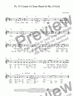 page one of Psalm  51 Create A Clean Heart In Me, O God