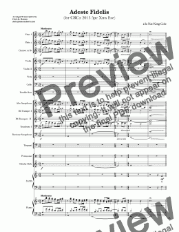 page one of Adeste Fidelis for SATB, Congregation & Small Orchestra