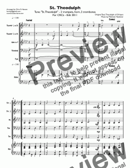 page one of St. Theodulph Tune: "St. Theodulph" - 2 trumpets, horn, 2 trombones For CRCz - Edit 2011
