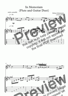 page one of In Memoriam (Flute and Guitar Duet)