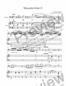 page one of Weissenborn Etude 15 for Bassoon & Piano